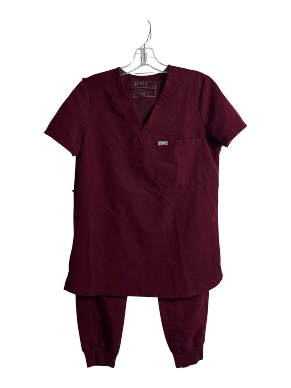 Figs Burgundy Jogger Scrub Set Size XS Petite